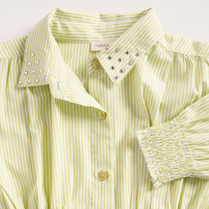 Kids Girls Dress in Light Green with Fit & Flare Design, Smocked Waist & Comfortable Regular Fit