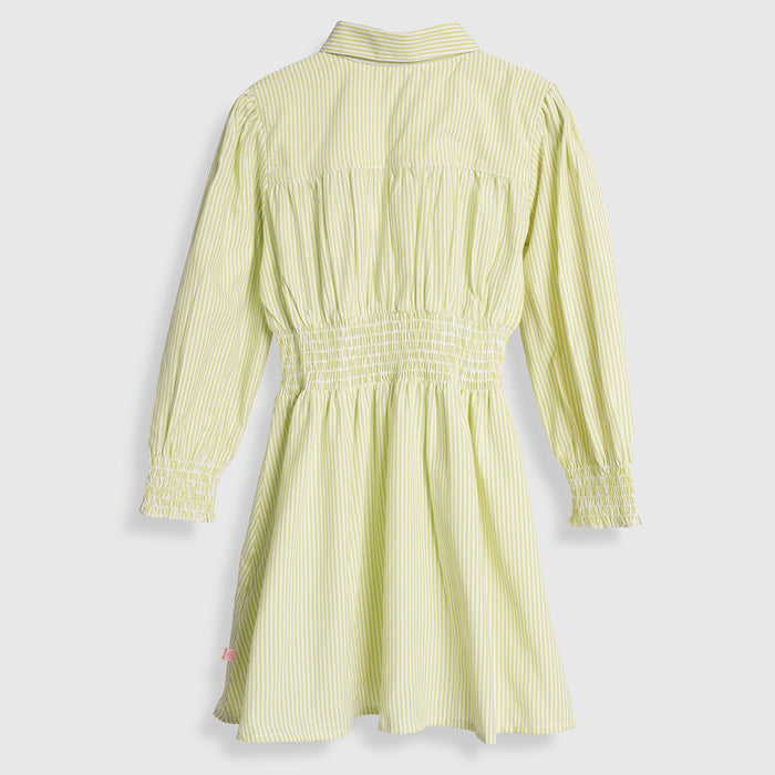 Kids Girls Dress in Light Green with Fit & Flare Design, Smocked Waist & Comfortable Regular Fit