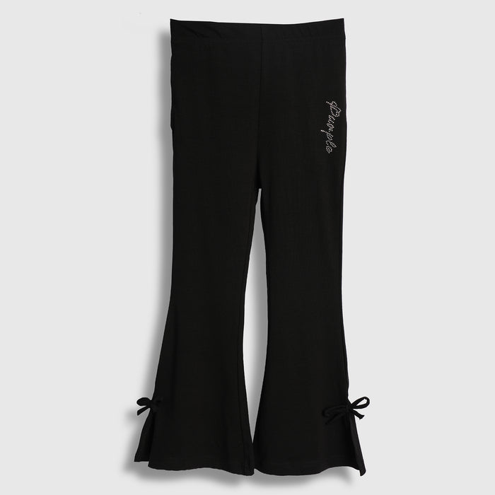 Kids Girls Flare Lower in Black with Soft Stretch Fabric for Everyday Comfort & Style