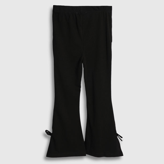 Kids Girls Flare Lower in Black with Soft Stretch Fabric for Everyday Comfort & Style