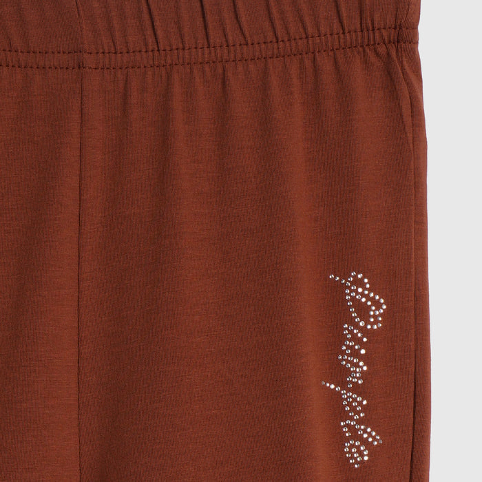 Kids Girls Flare Lower in Brown with Soft Stretch Fabric for Everyday Comfort & Style
