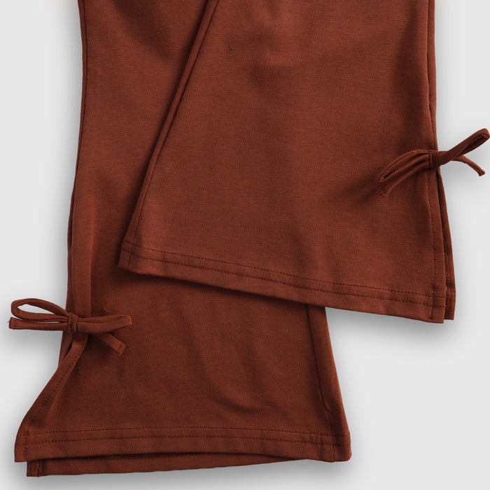 Kids Girls Flare Lower in Brown with Soft Stretch Fabric for Everyday Comfort & Style