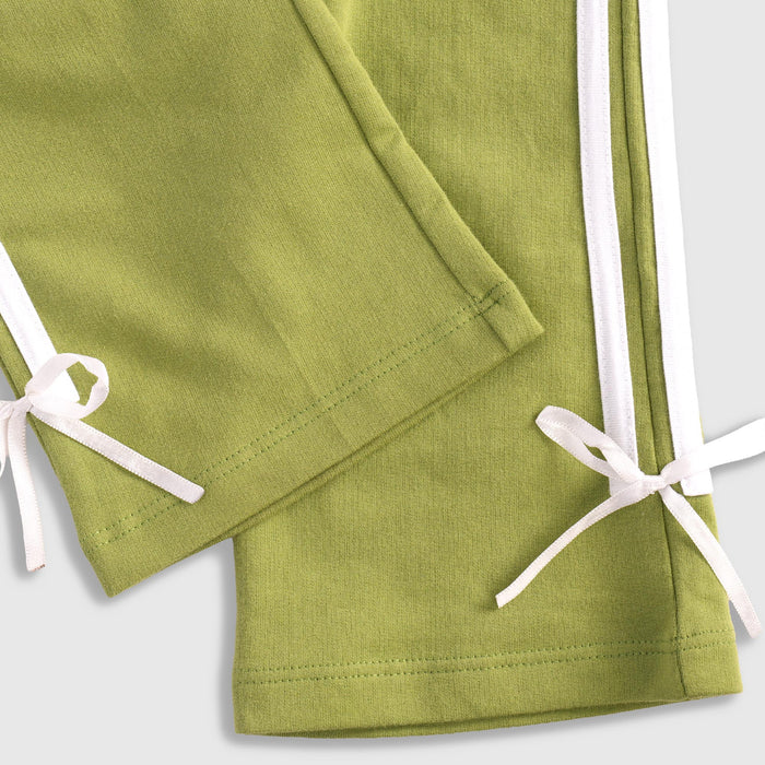 Kids Girls Light Green Cotton Co-Ord Clothing Set with Soft Tshirt & Elastic Waist Bottoms
