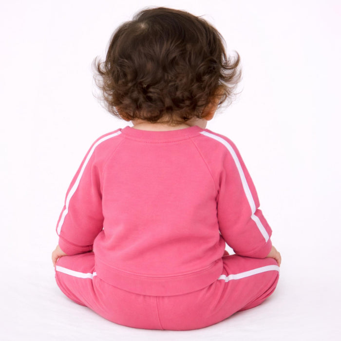 Kids Girls Light Pink Cotton Co-Ord Clothing Set with Soft Tshirt & Elastic Waist Bottoms