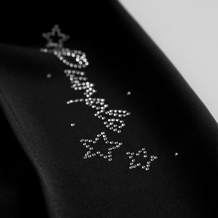 Kids Girls Lower in Black with Relaxed Straight Fit, Soft Stretch Fabric & Rhinestone Detail