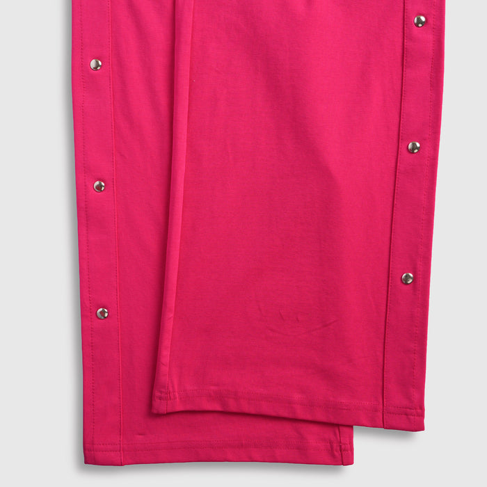 Kids Girls Lower in Fuchsia with Wide Leg Design, Stud Detail & Elasticated Waist Comfort