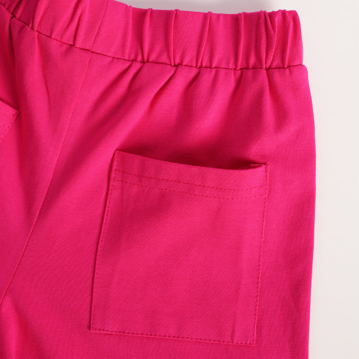 Kids Girls Lower in Fuchsia with Wide Leg Design, Stud Detail & Elasticated Waist Comfort