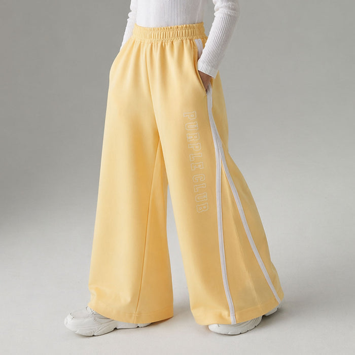 Kids Girls Lower in Light Yellow with Soft Breathable Fabric and Relaxed Fit for Daily Wear