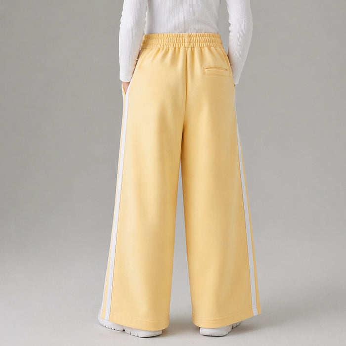 Kids Girls Lower in Light Yellow with Soft Breathable Fabric and Relaxed Fit for Daily Wear