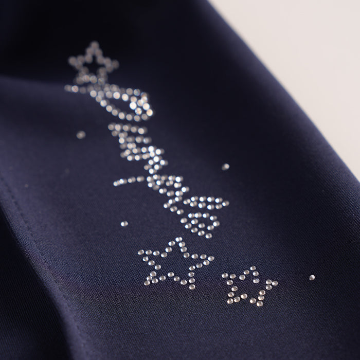 Kids Girls Lower in Navy with Relaxed Straight Fit, Soft Stretch Fabric & Rhinestone Detail