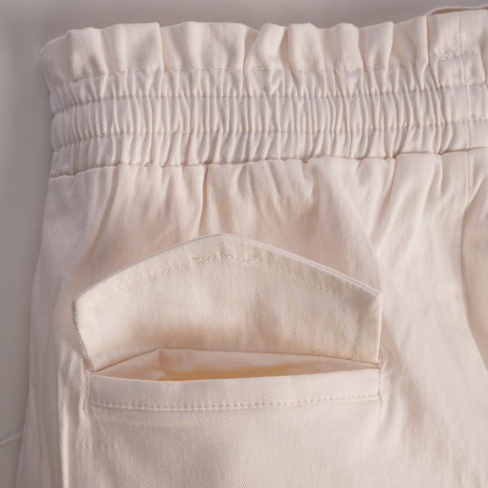 Kids Girls Lower in Off White with Cargo Pockets and Relaxed Utility Fit for Active Wear