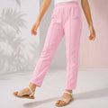 Kids Girls Lower in Pink with Sleek Straight Fit, Soft Stretch Fabric & Rhinestone Detail