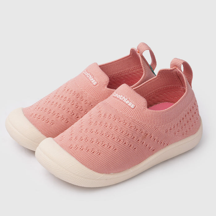 Kids Girls Peach Breathable Knit Slip-On Shoes