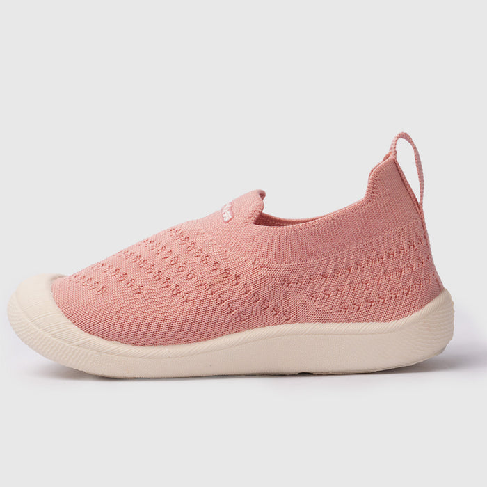 Kids Girls Peach Breathable Knit Slip-On Shoes