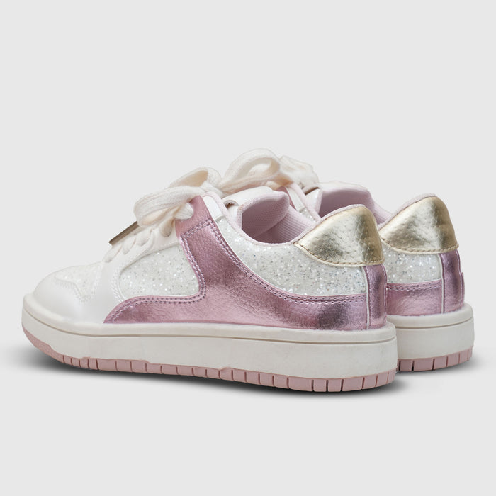 Kids Girls Pearl Sports Shoes Glitter Lightweight EVA Sole