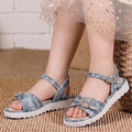 Kids Girls Sandals Blue Minimal Strap Design with Easy Fit & Lightweight Comfort