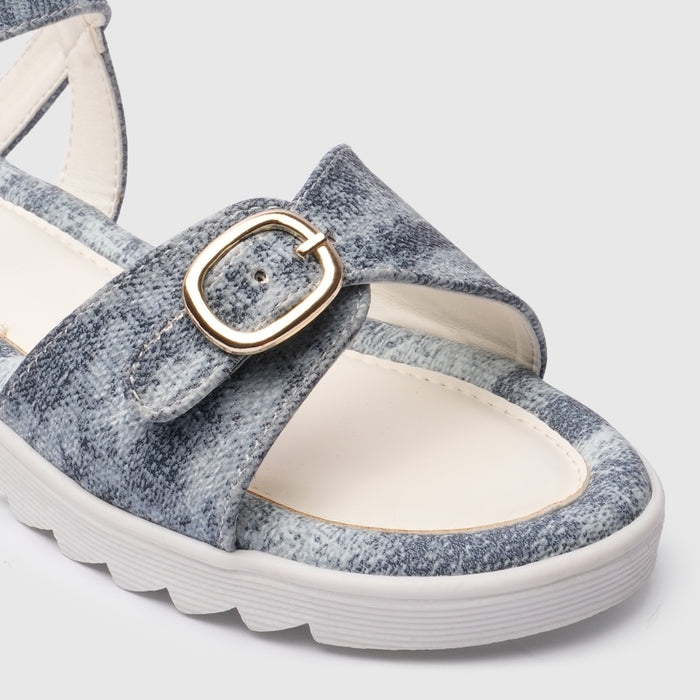 Kids Girls Sandals Blue Minimal Strap Design with Easy Fit & Lightweight Comfort