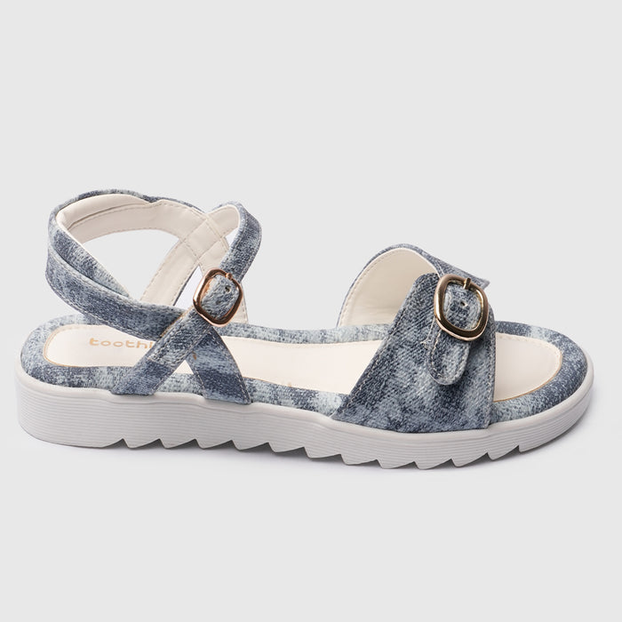 Kids Girls Sandals Blue Minimal Strap Design with Easy Fit & Lightweight Comfort