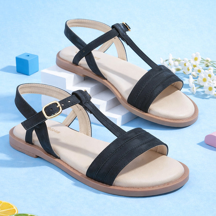 Kids Girls Sandals Navy Minimal Strap Design with Easy Fit & Lightweight Comfort