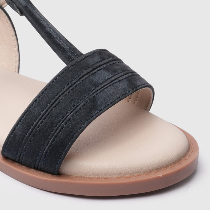 Kids Girls Sandals Navy Minimal Strap Design with Easy Fit & Lightweight Comfort