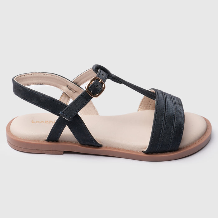 Kids Girls Sandals Navy Minimal Strap Design with Easy Fit & Lightweight Comfort