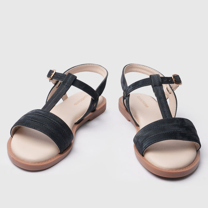 Kids Girls Sandals Navy Minimal Strap Design with Easy Fit & Lightweight Comfort