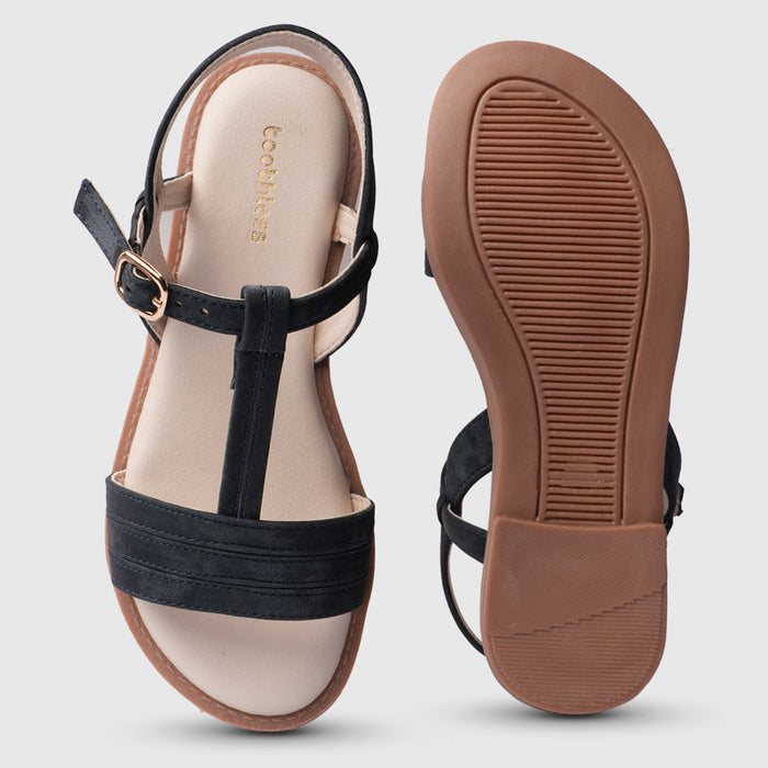 Kids Girls Sandals Navy Minimal Strap Design with Easy Fit & Lightweight Comfort
