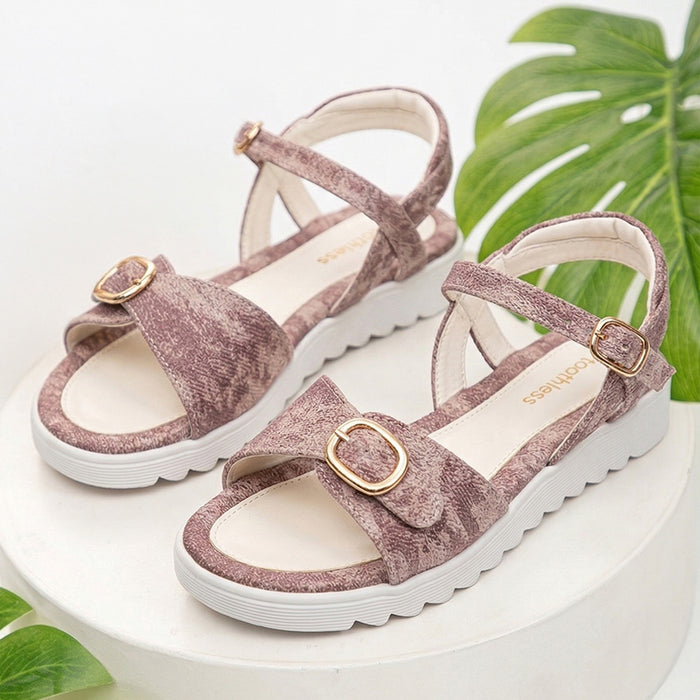 Kids Girls Sandals Plum Minimal Strap Design with Easy Fit & Lightweight Comfort