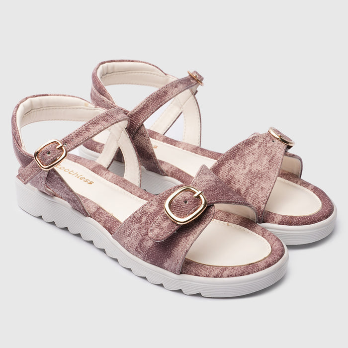 Kids Girls Sandals Plum Minimal Strap Design with Easy Fit & Lightweight Comfort