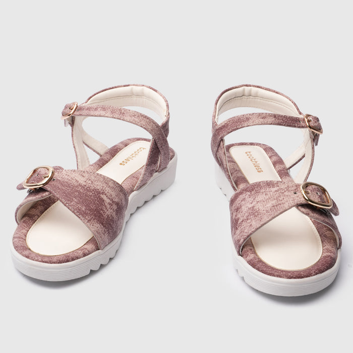 Kids Girls Sandals Plum Minimal Strap Design with Easy Fit & Lightweight Comfort