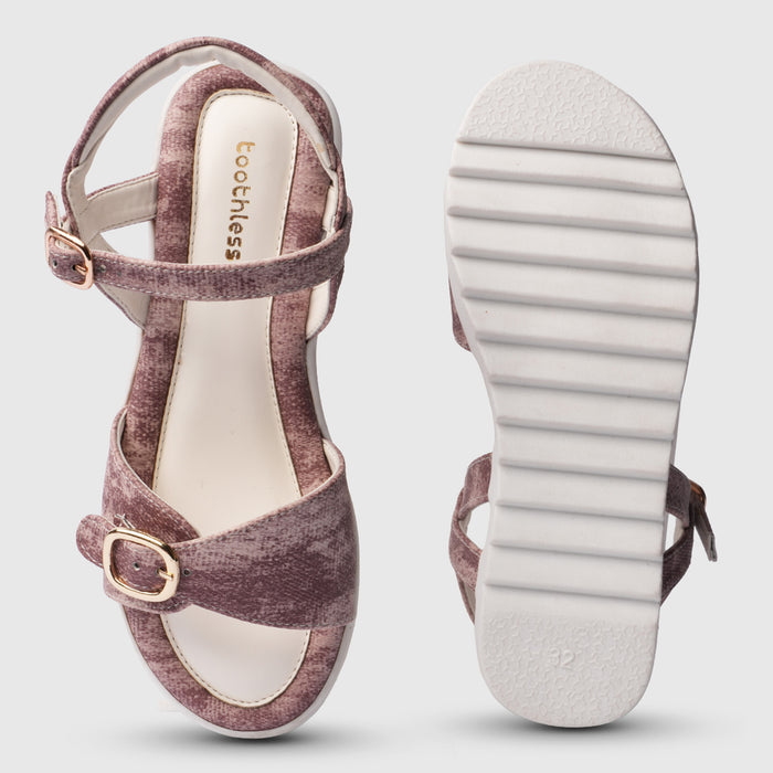 Kids Girls Sandals Plum Minimal Strap Design with Easy Fit & Lightweight Comfort