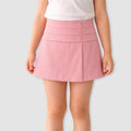 Kids Girls Skort in Peach with Layered Waistband, Soft Fabric & Relaxed Fit for Casual Wear