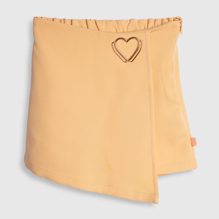 Kids Girls Skort in Yellow with Wrap Style and Soft Stretch Comfort for Casual Kids Wear