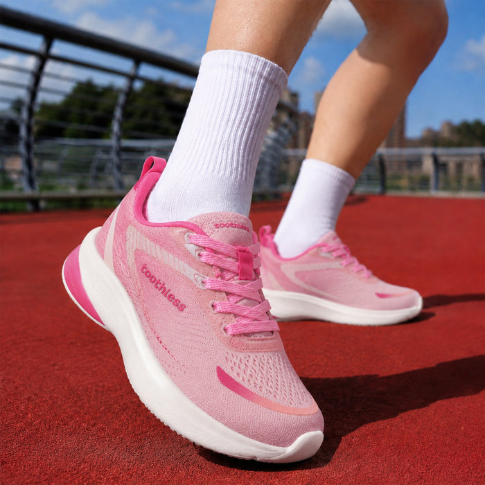 Kids Girls Sports Shoes in Pink Fuchsia with Activewear Styling & Breathable Mesh Upper