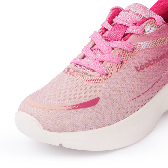Kids Girls Sports Shoes in Pink Fuchsia with Activewear Styling & Breathable Mesh Upper