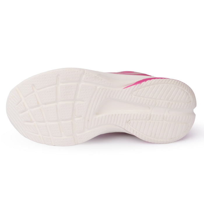 Kids Girls Sports Shoes in Pink Fuchsia with Activewear Styling & Breathable Mesh Upper