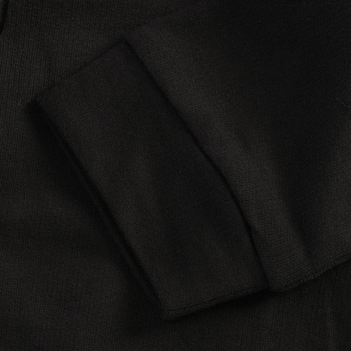 Kids Girls Sweatshirt in Black with Bow Detail, Crew Neck, Full Sleeves & Ribbed Hem