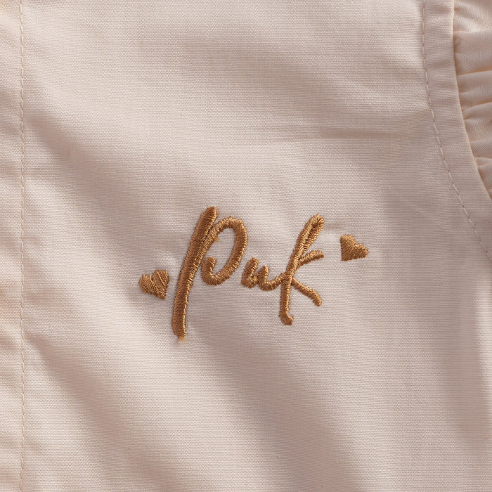 Kids Girls Top in Off White with Ruffle Sleeves & Flared Styling Detail for Daily Comfort