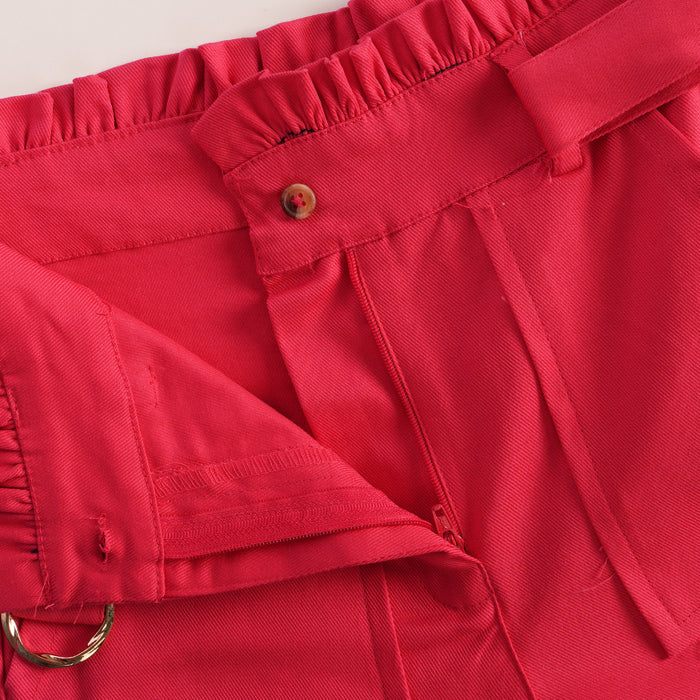 Kids Girls Trousers in Orange with Wide Leg, Cargo Pockets & Belt, Soft Premium Comfort Fit