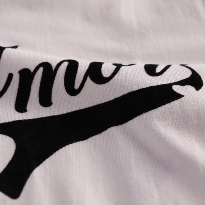 Kids Girls Tshirt in Off White with Graphic Print, Crew Neck, Soft Fabric & Flared Cuff Sleeves