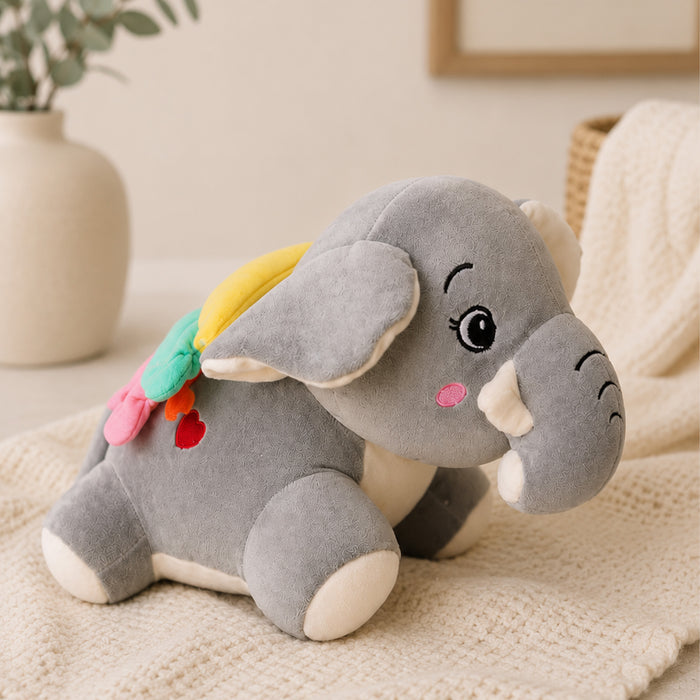 Kids Grey Elephant Soft Toy Plush for Soft Play with Dreamy Pastel Wings