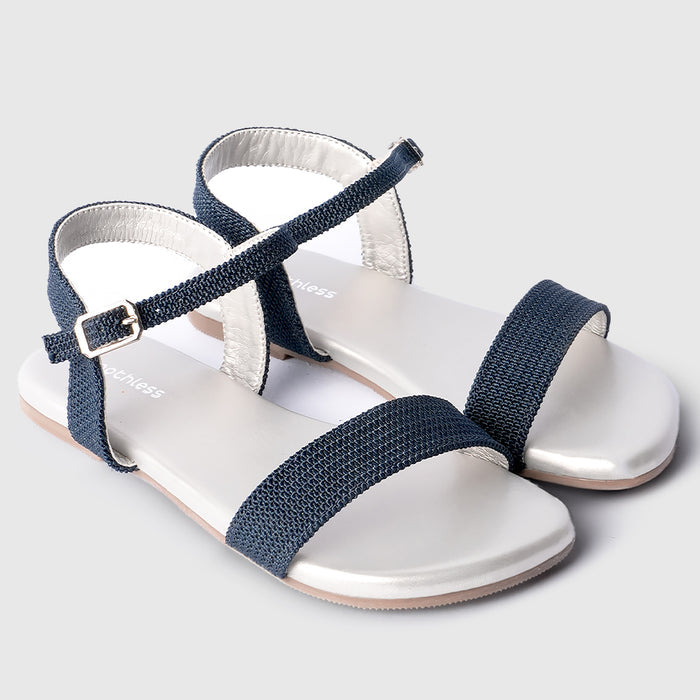 Kids Navy Girls Sandals with Adjustable Strap, Soft Sole for Lightweight Comfort Fit