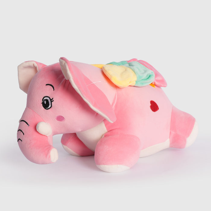 Kids Pink Elephant Soft Toy Plush for Soft Play with Dreamy Pastel Wings