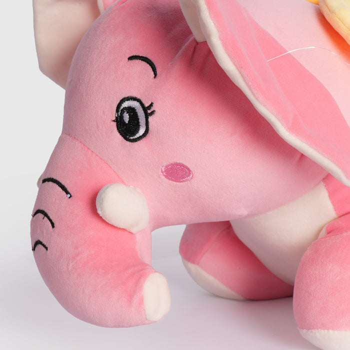 Kids Pink Elephant Soft Toy Plush for Soft Play with Dreamy Pastel Wings