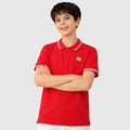 Kids Polo Tshirt in Red with Tipped Collar, Soft Breathable Fabric & Smart Casual Styling for Boys