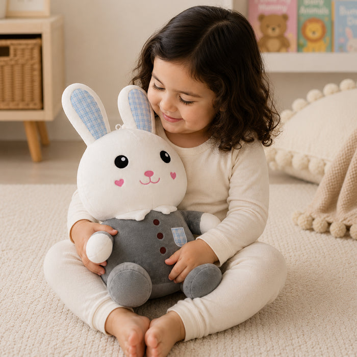 Kids Unisex Grey Bunny Plush Toy with Ultra Soft Feel for Playtime & Happy Snuggle Fun