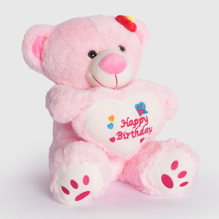 Kids Unisex Pink Teddy Bear Plush Toy with Ultra Soft Feel for Happy Playtime Fun