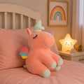 Kids Unisex Unicorn Soft Toy with Plush Fabric & Rainbow Wings Snuggle Buddy for Playtime