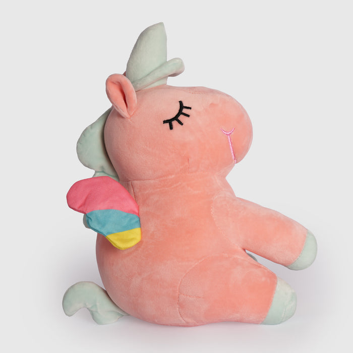 Kids Unisex Unicorn Soft Toy with Plush Fabric & Rainbow Wings Snuggle Buddy for Playtime