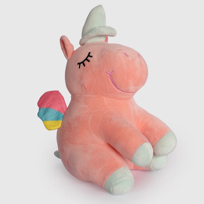Kids Unisex Unicorn Soft Toy with Plush Fabric & Rainbow Wings Snuggle Buddy for Playtime